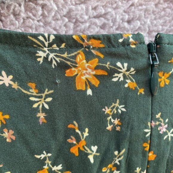 NEW Madewell Green Floral Poplin V Neck Bubble Sleeve in Fresh Sprig Mini Dress - Picture 8 of 12